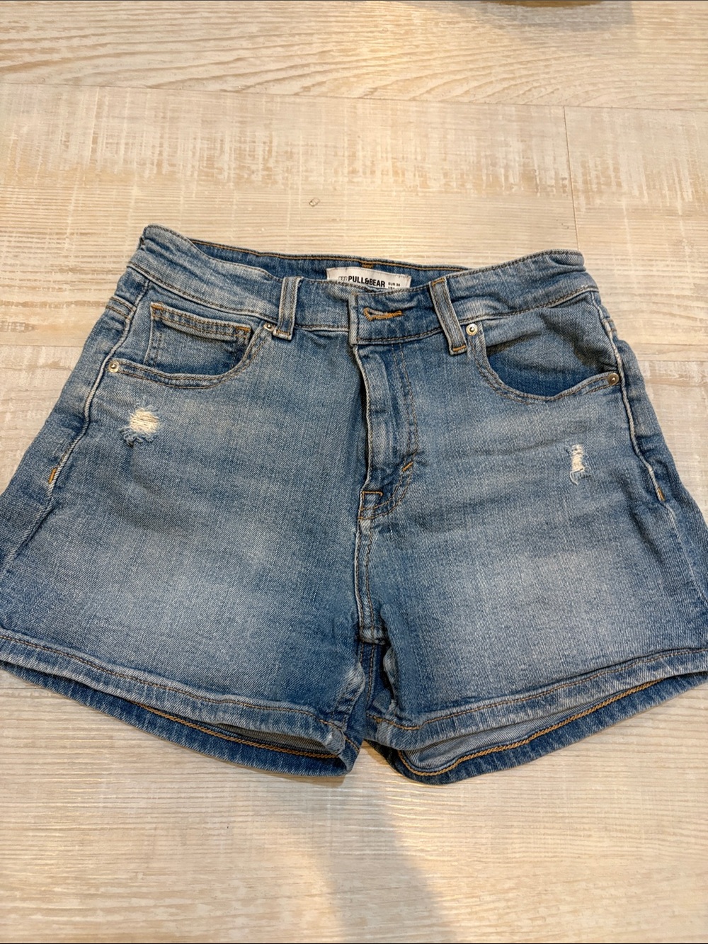 Pull&Bear  Distressed Stretchy Denim Shorts